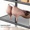 Space-Saving Shoe Rack with Wooden Top, Metal Shelves, Adjustable Feet